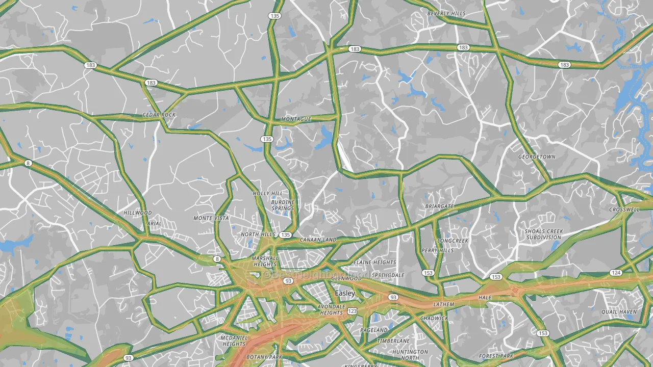 29640, SC Map of Noise Levels in 29640