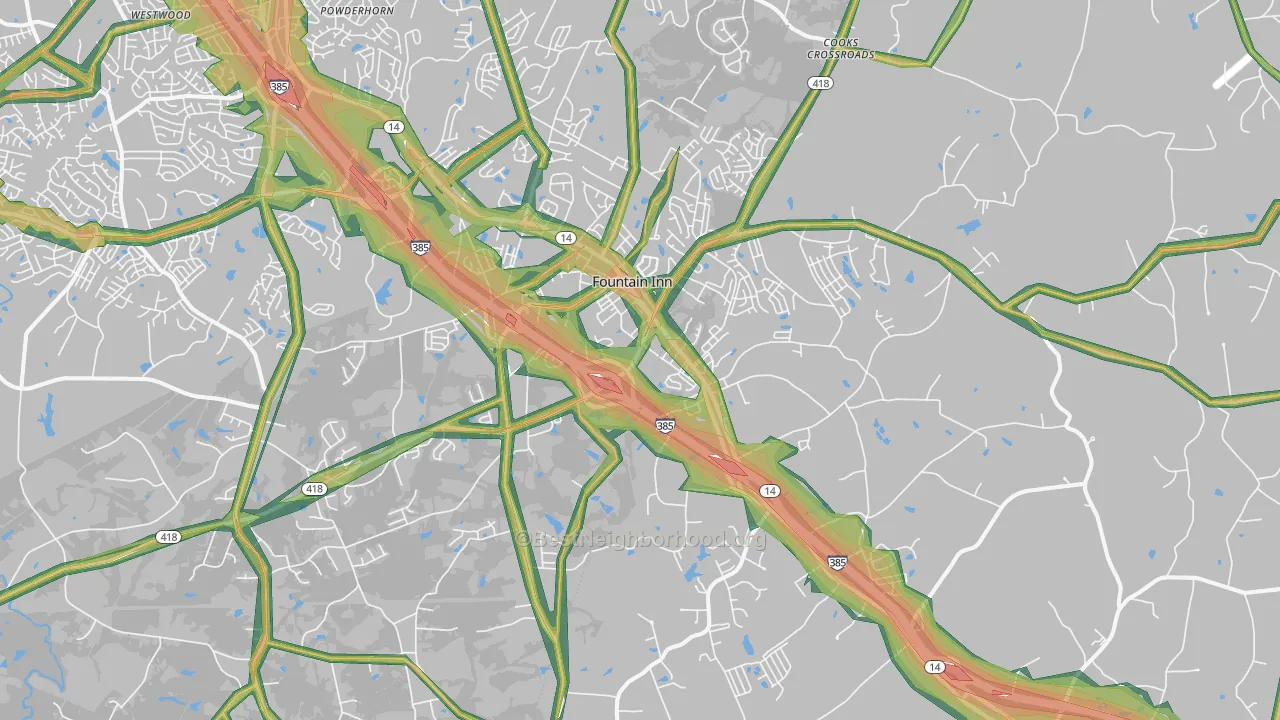 29644, SC Map of Noise Levels in 29644