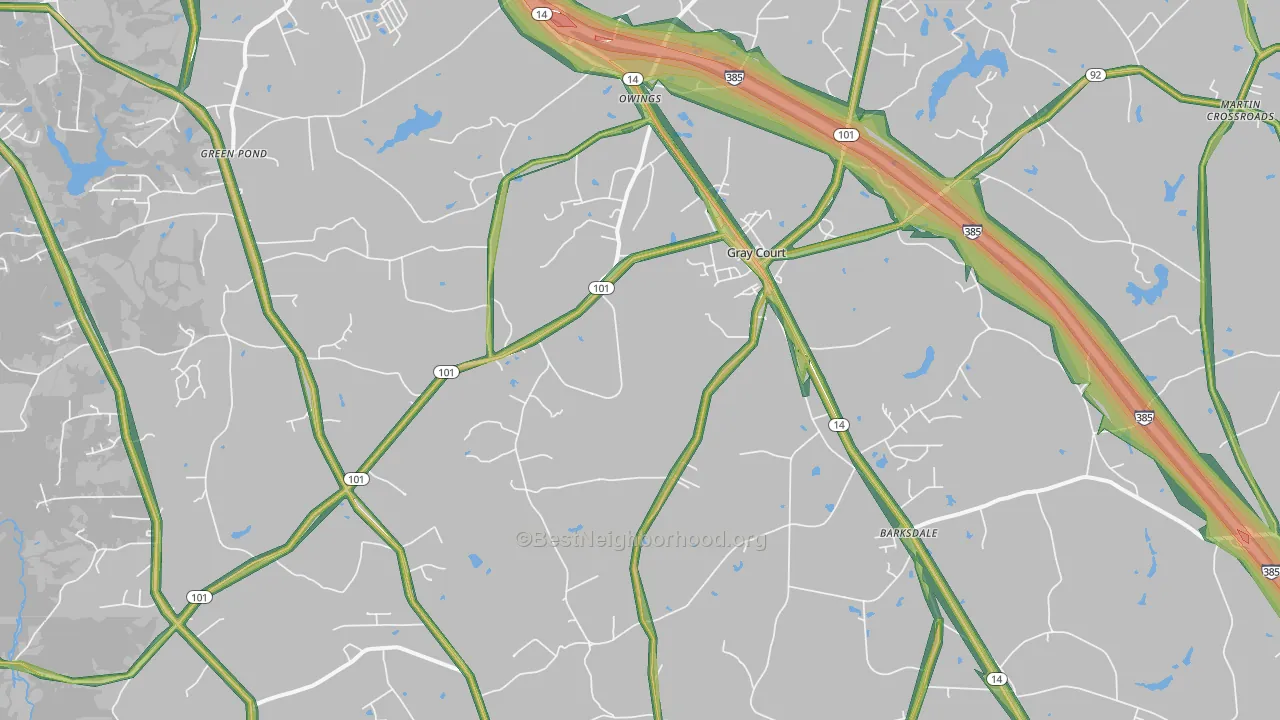 29645, SC Map of Noise Levels in 29645