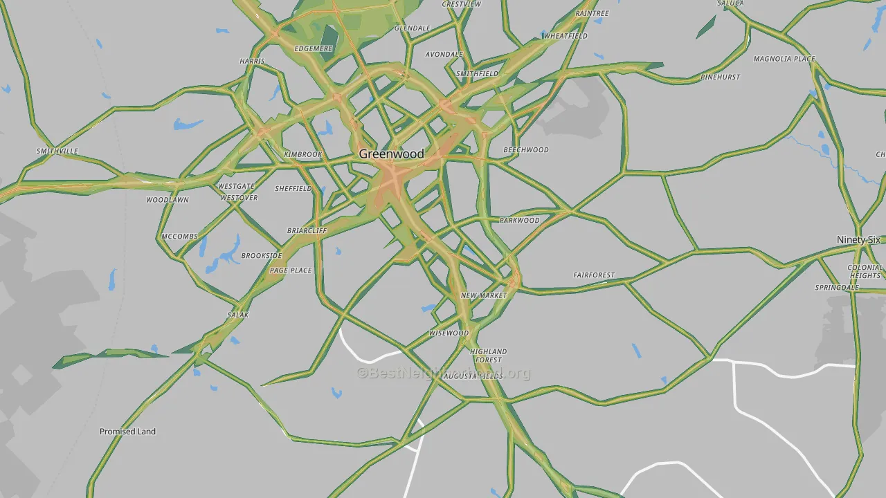 29646, SC Map of Noise Levels in 29646