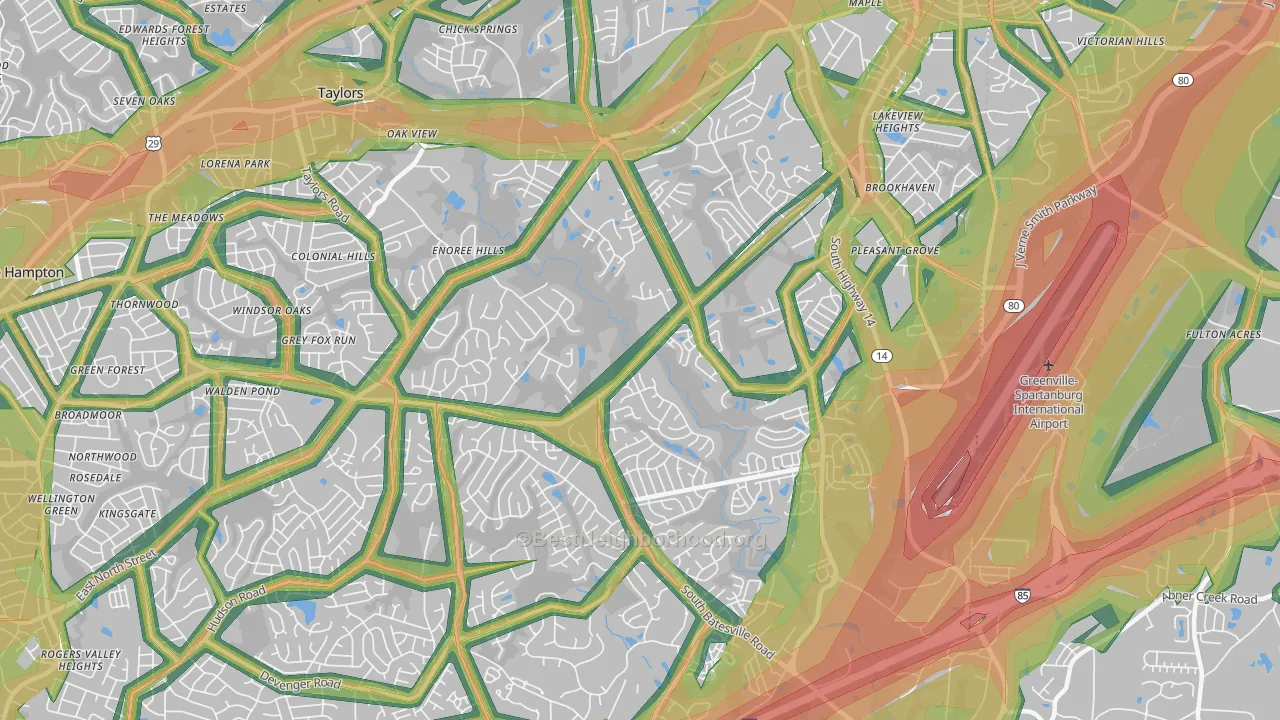 29650, SC Map of Noise Levels in 29650