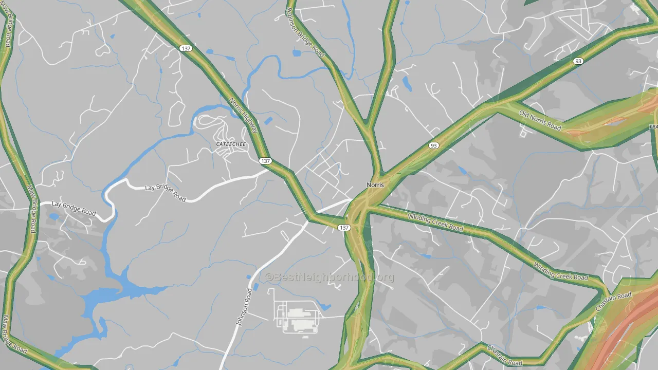 29667, SC Map of Noise Levels in 29667