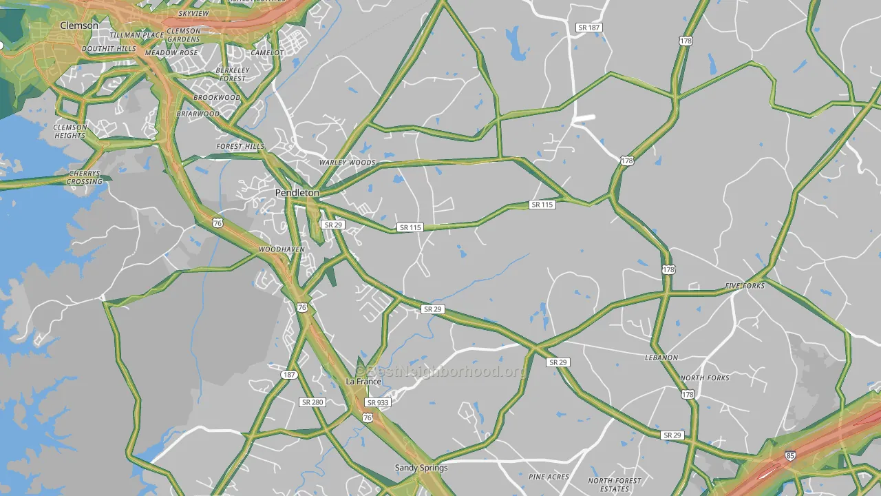 29670, SC Map of Noise Levels in 29670