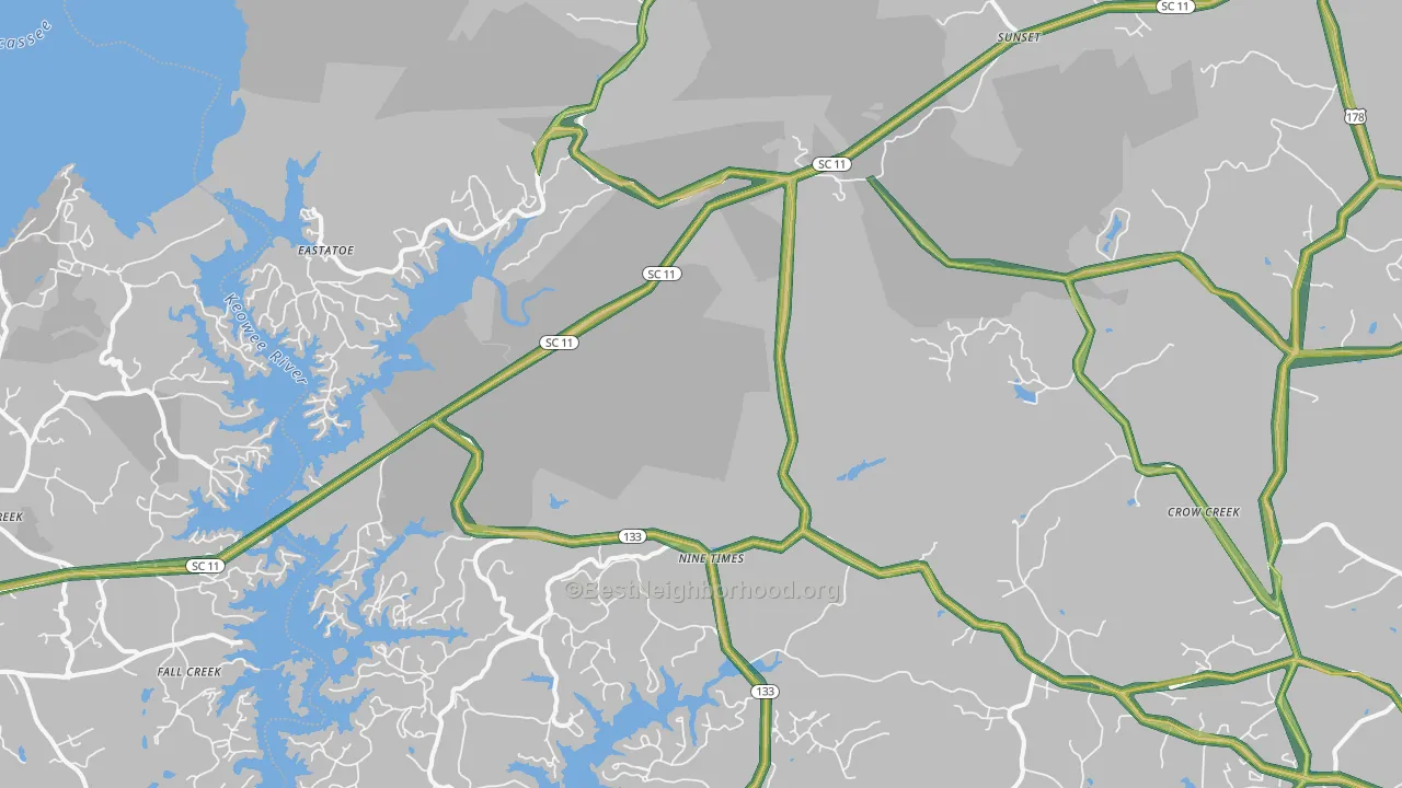 29685, SC Map of Noise Levels in 29685