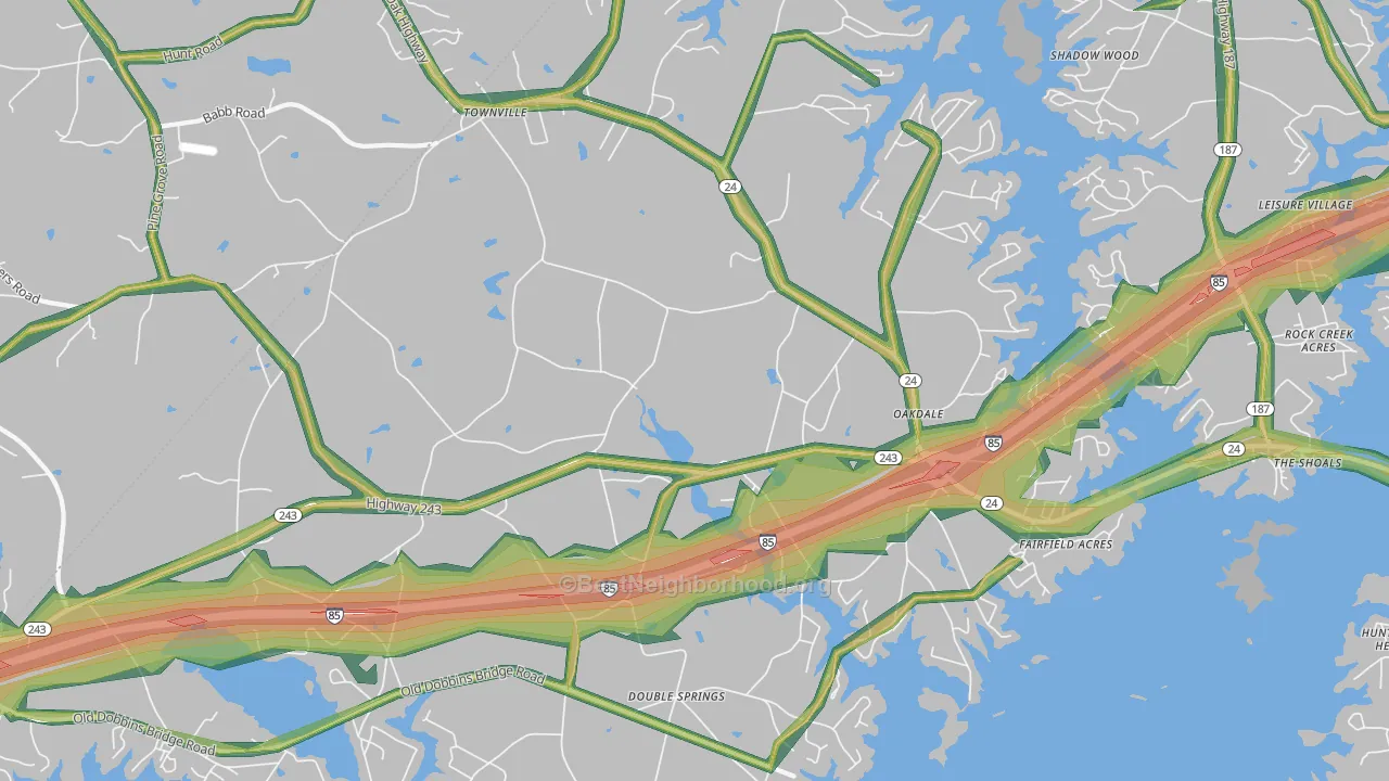 29689, SC Map of Noise Levels in 29689