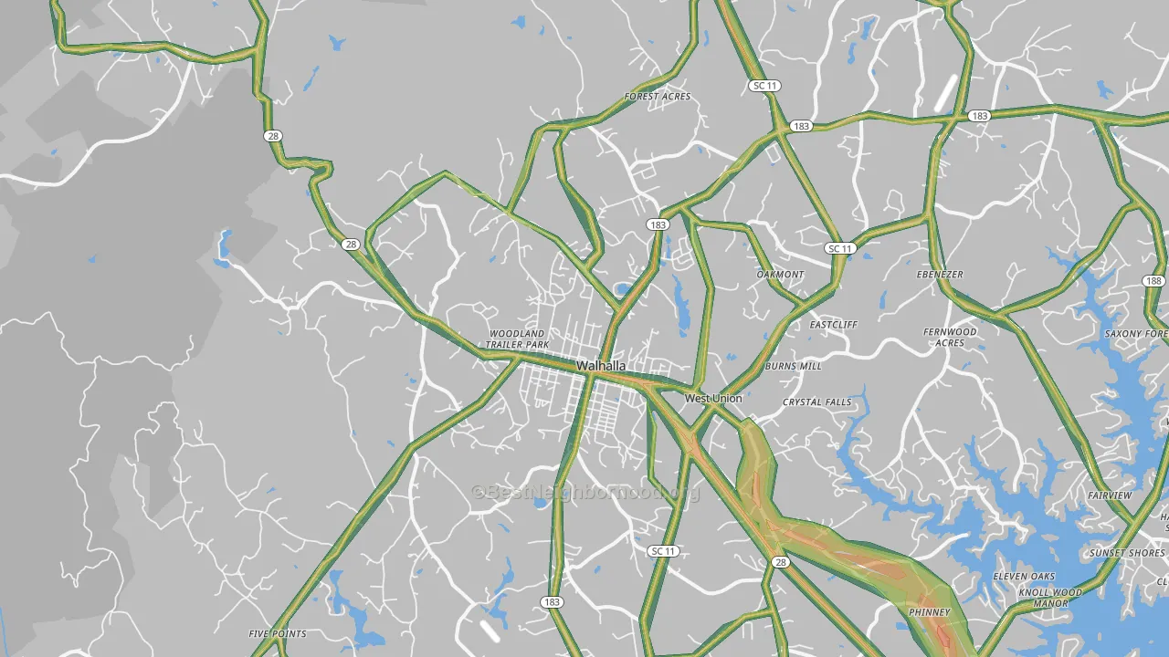 29691, SC Map of Noise Levels in 29691