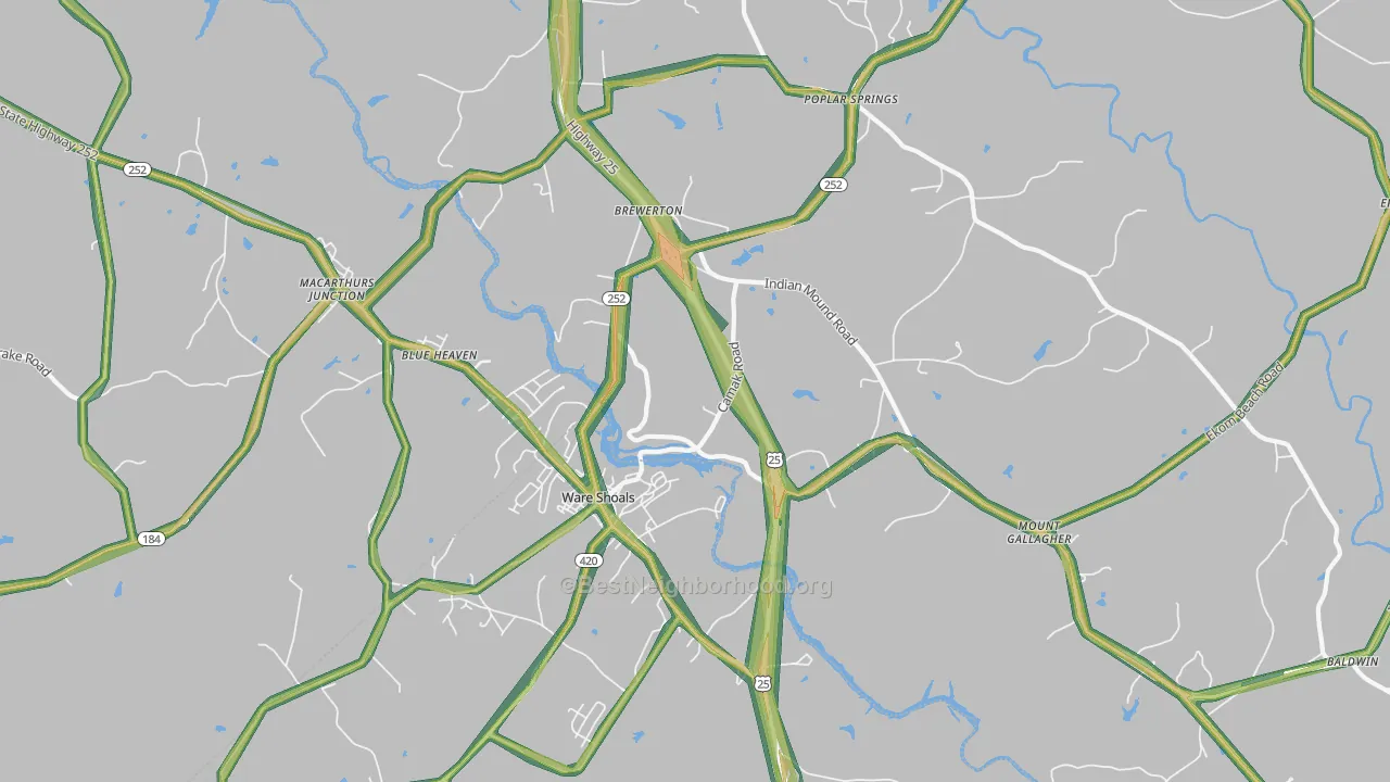 29692, SC Map of Noise Levels in 29692