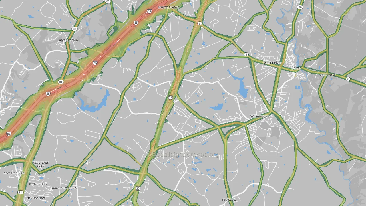 29697, SC Map of Noise Levels in 29697