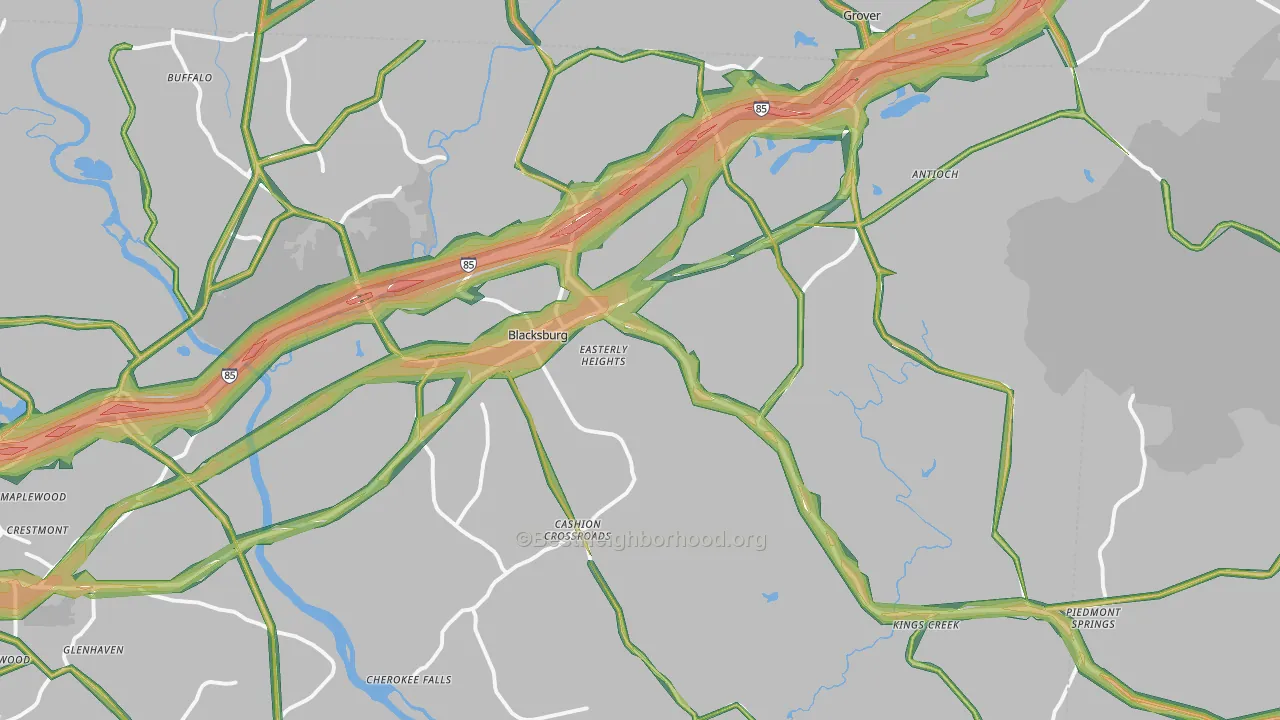 29702, SC Map of Noise Levels in 29702