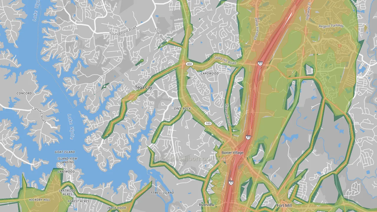 29708, SC Map of Noise Levels in 29708