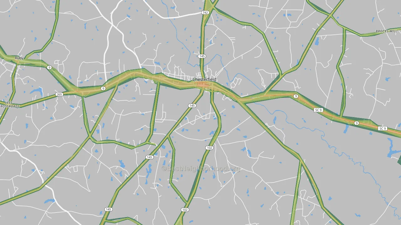 29709, SC Map of Noise Levels in 29709