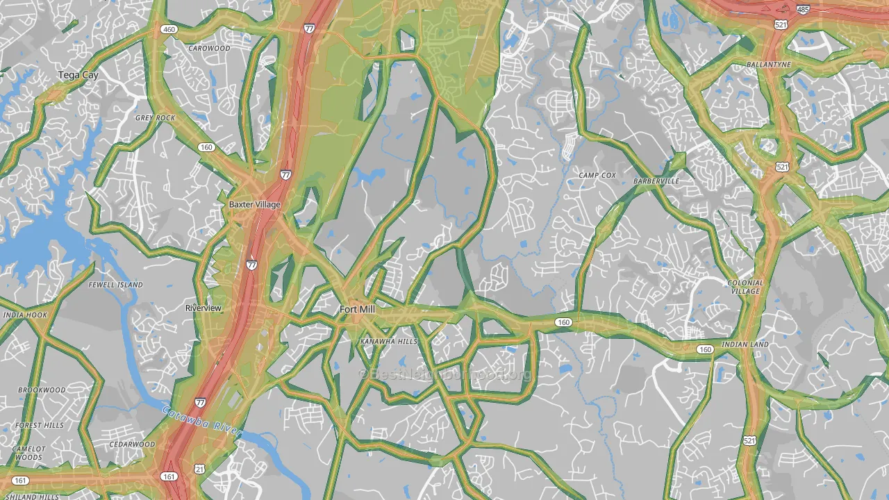 29715, SC Map of Noise Levels in 29715