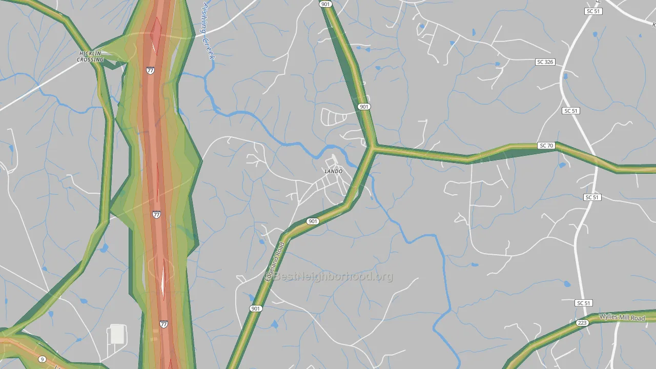 29724, SC Map of Noise Levels in 29724
