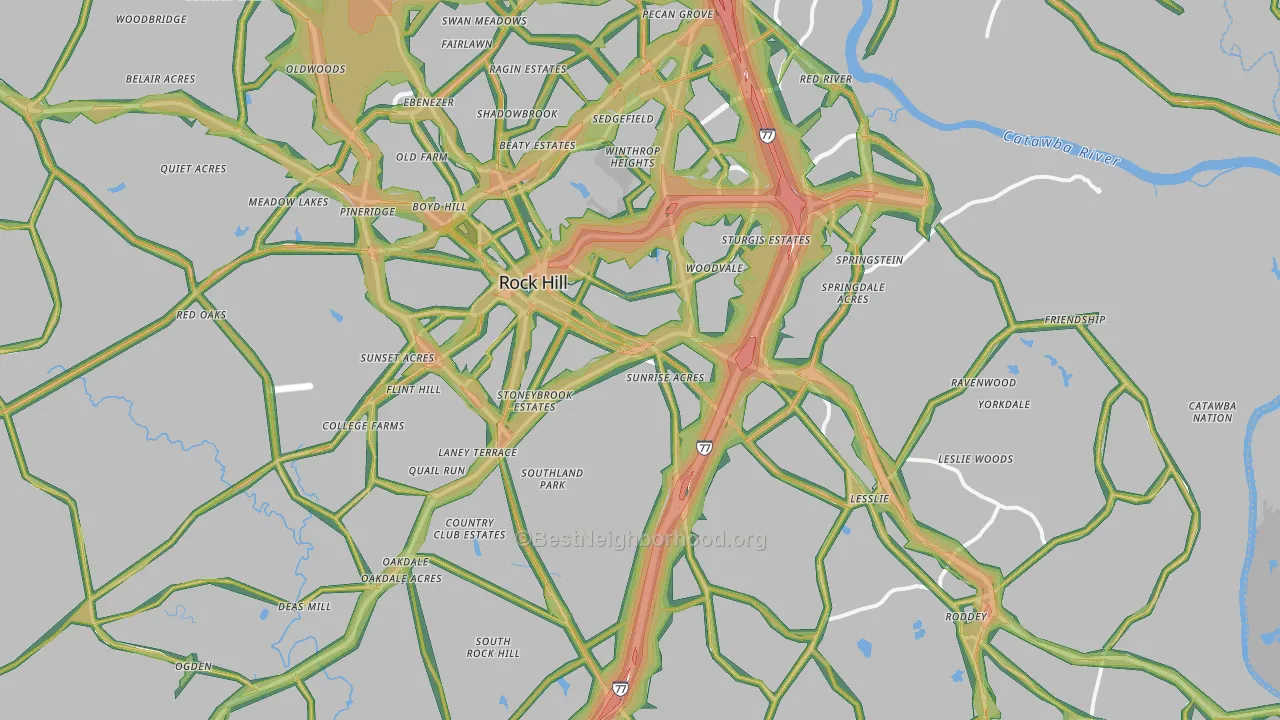 29730, SC Map of Noise Levels in 29730