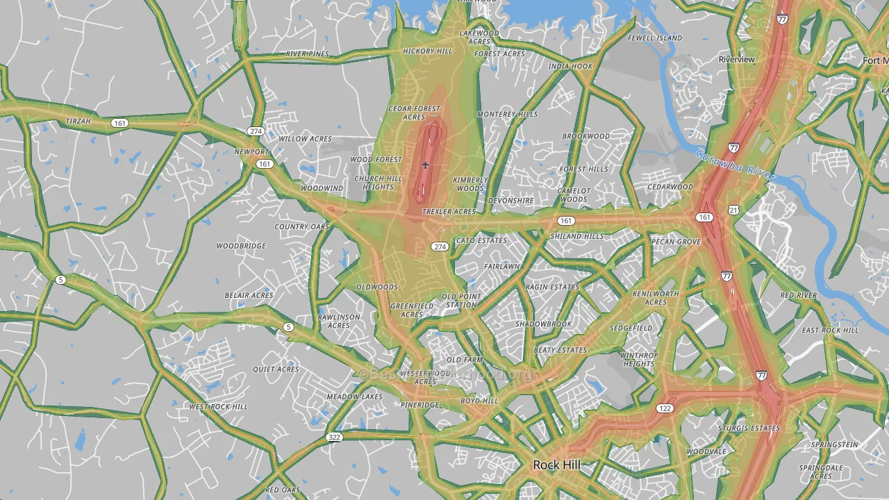 29732, SC Map of Noise Levels in 29732