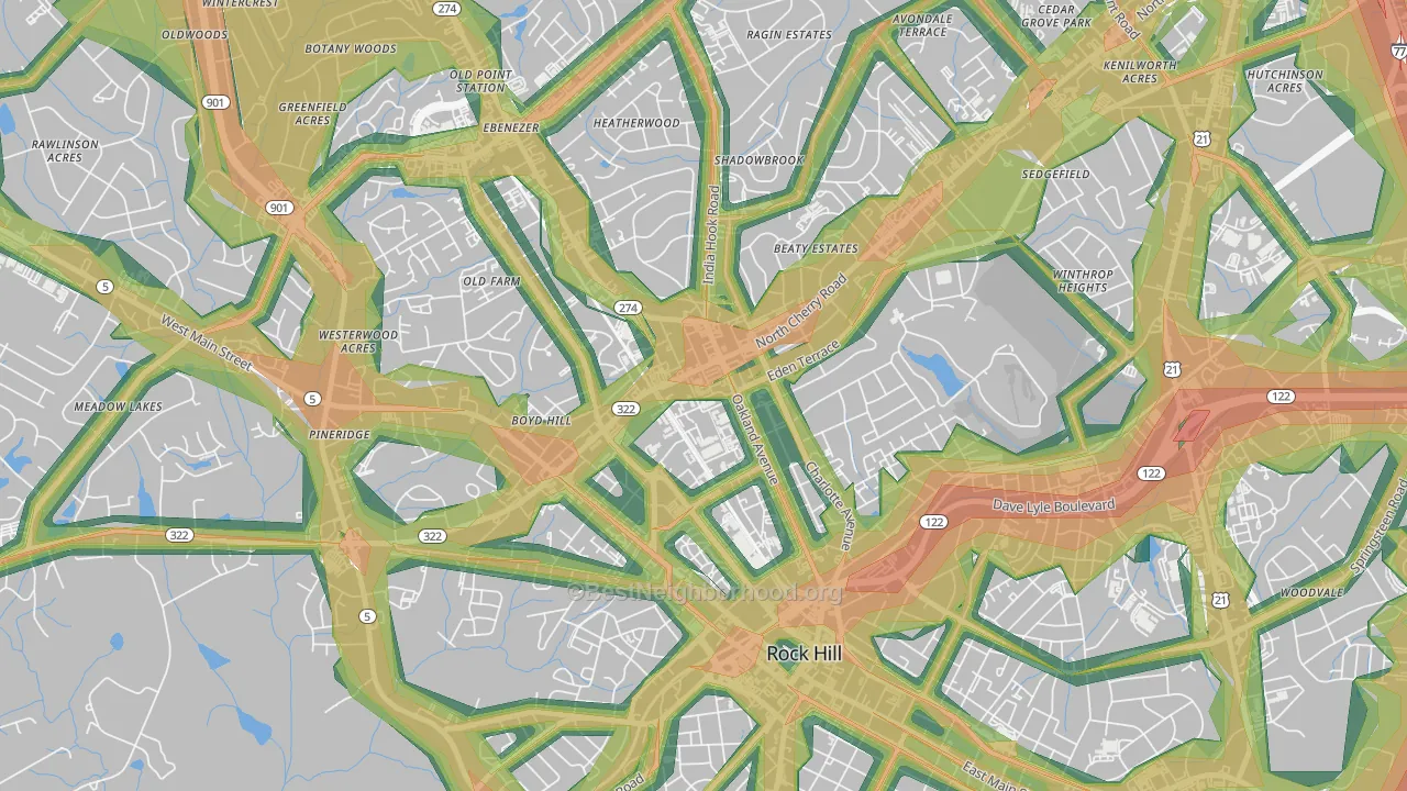 29733, SC Map of Noise Levels in 29733