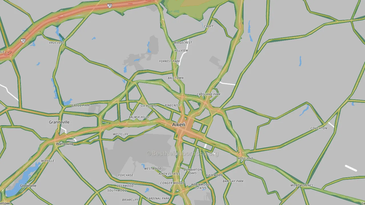 29801, SC Map of Noise Levels in 29801