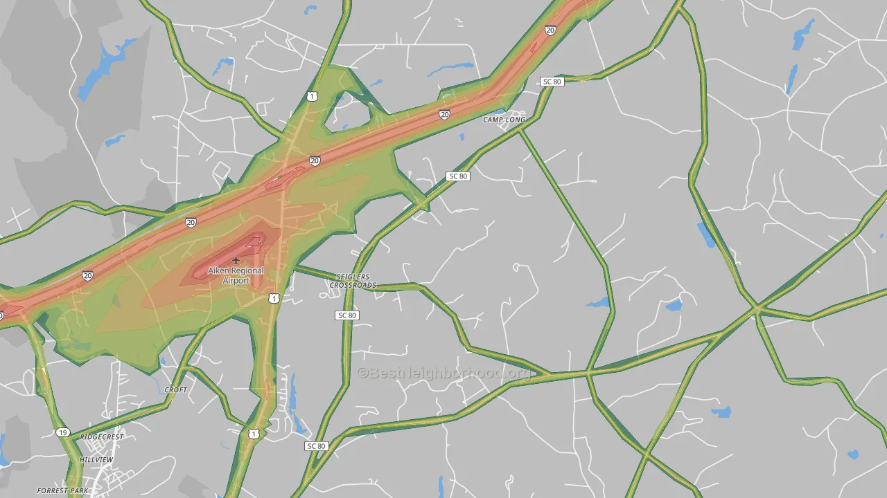 29805, SC Map of Noise Levels in 29805