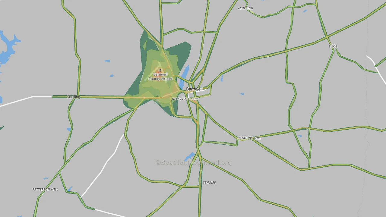 29812, SC Map of Noise Levels in 29812