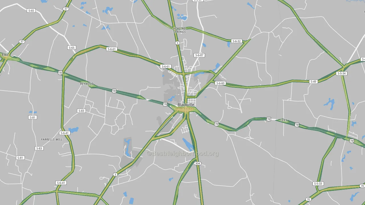 29817, SC Map of Noise Levels in 29817