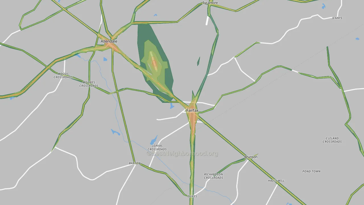 29827, SC Map of Noise Levels in 29827