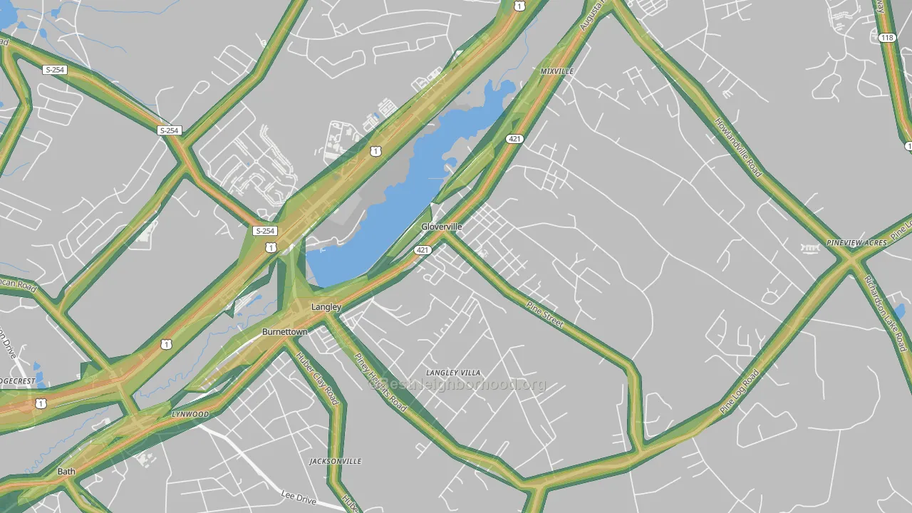 29828, SC Map of Noise Levels in 29828