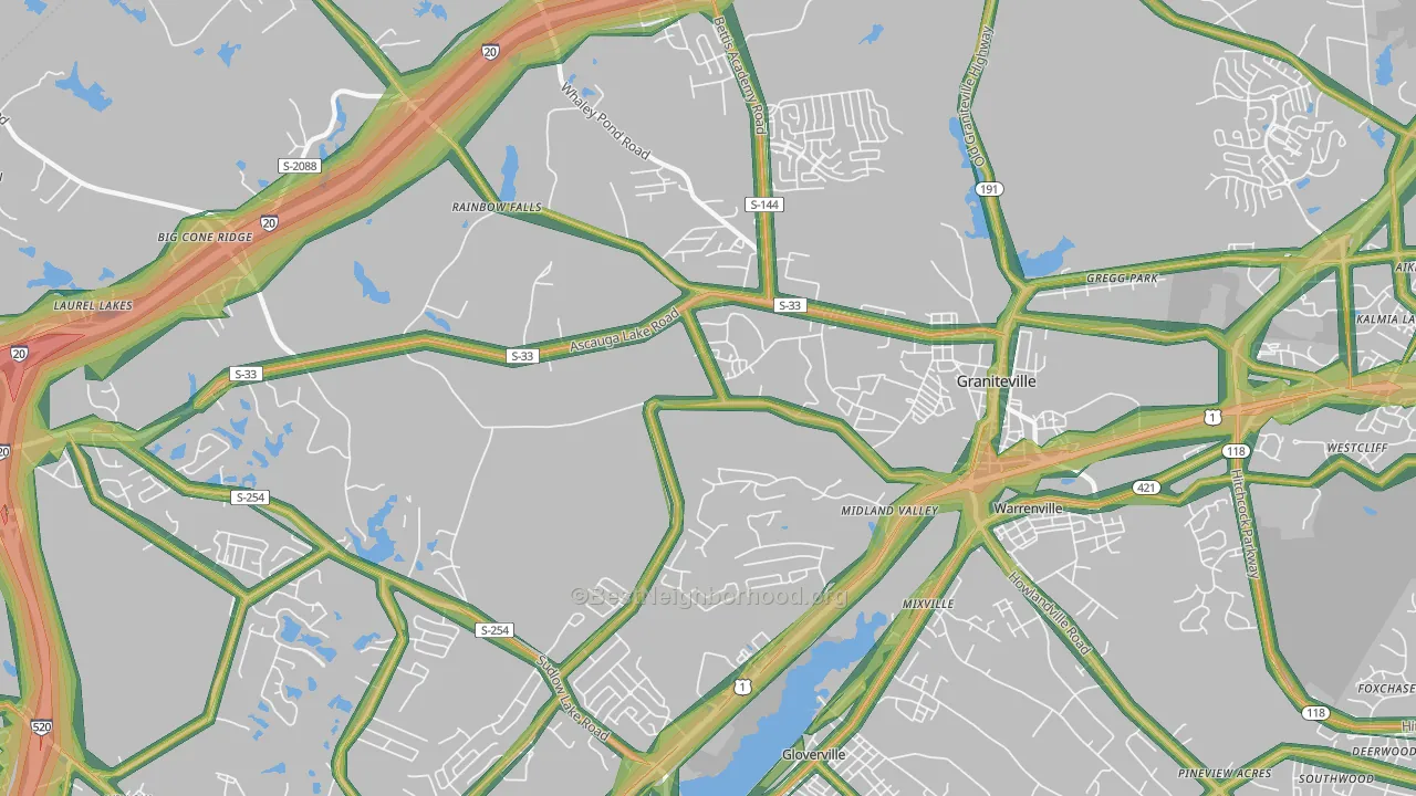 29829, SC Map of Noise Levels in 29829