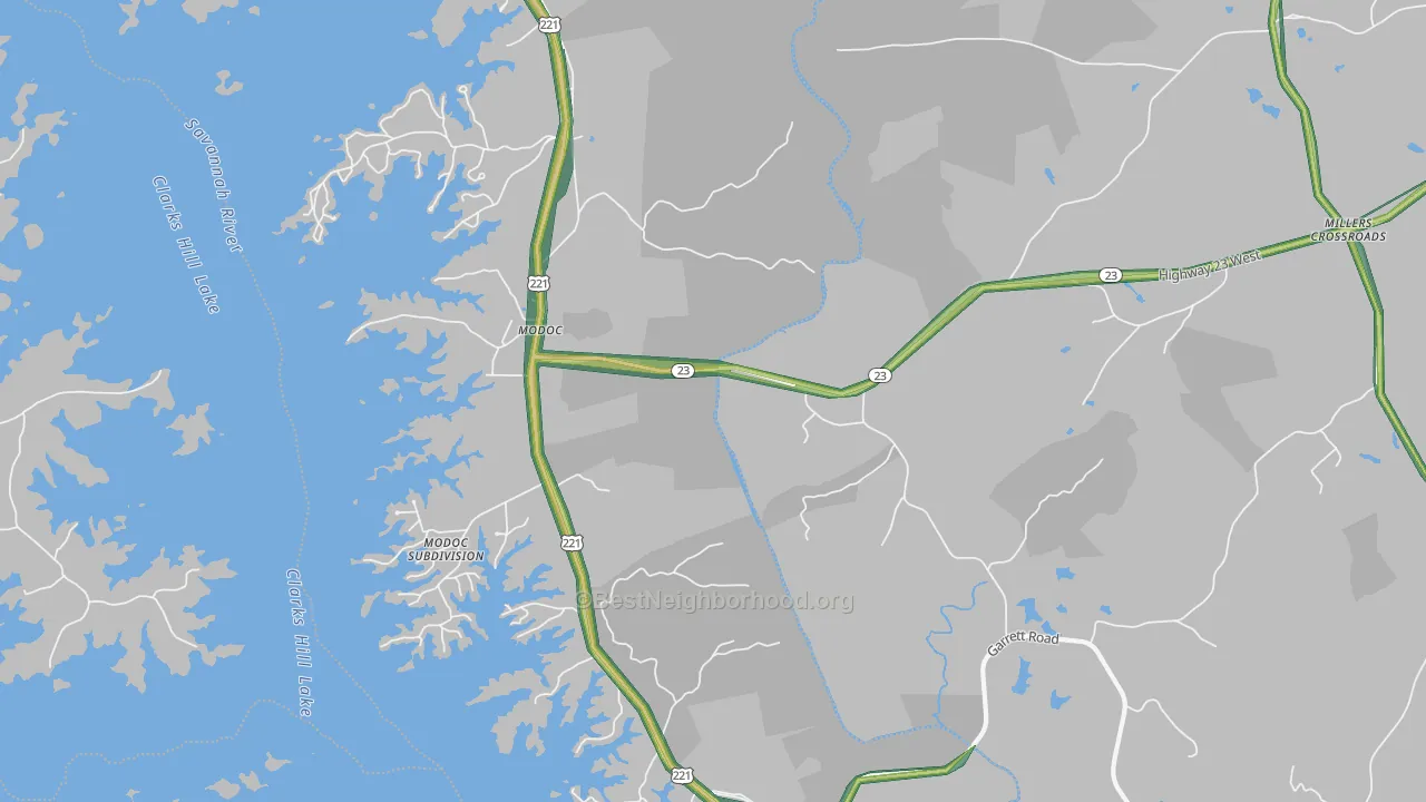 29838, SC Map of Noise Levels in 29838