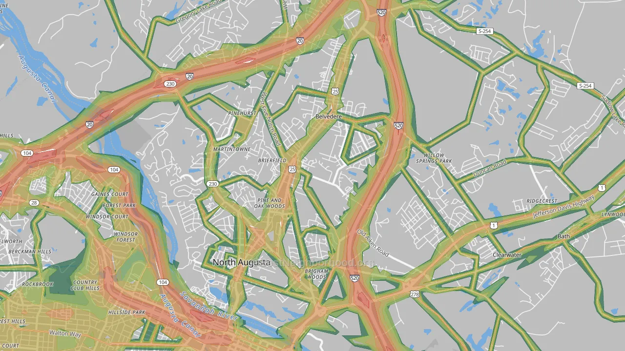 29841, SC Map of Noise Levels in 29841