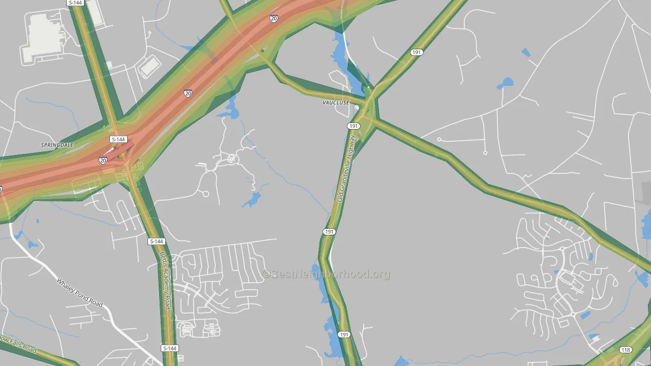 29850, SC Map of Noise Levels in 29850