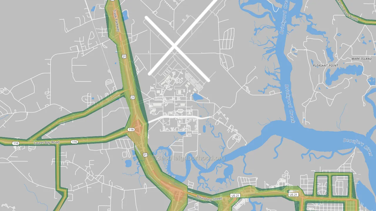 29904, SC Map of Noise Levels in 29904