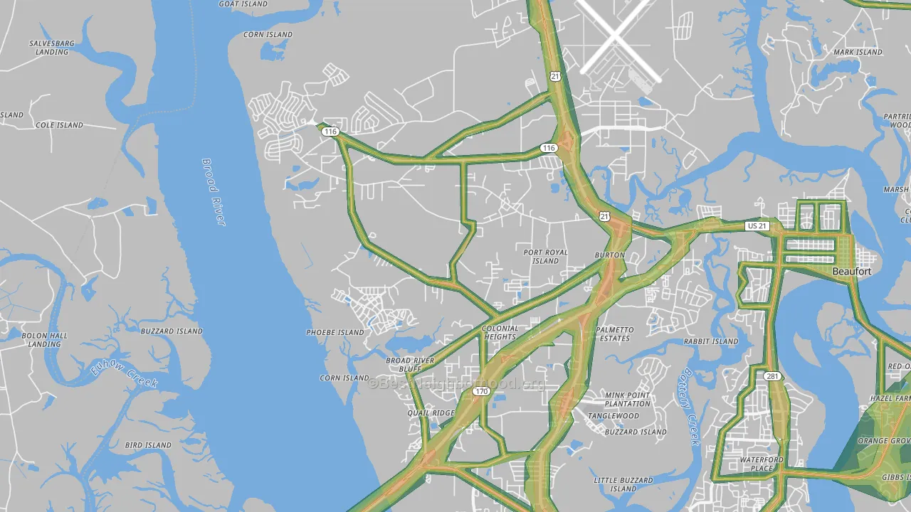 29906, SC Map of Noise Levels in 29906