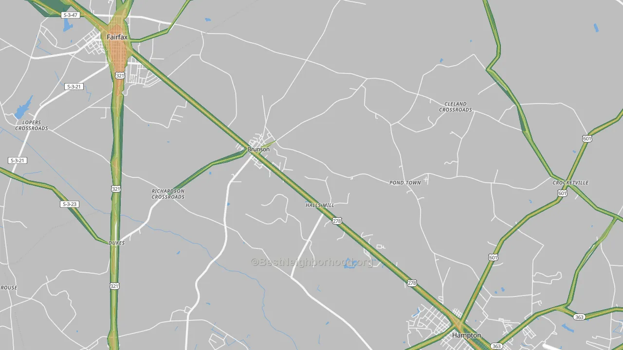 29911, SC Map of Noise Levels in 29911