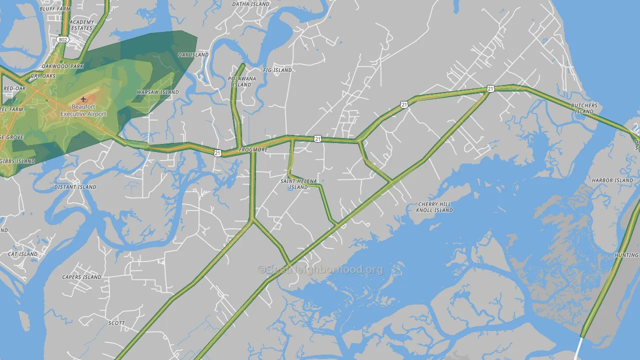 29920, SC Map of Noise Levels in 29920