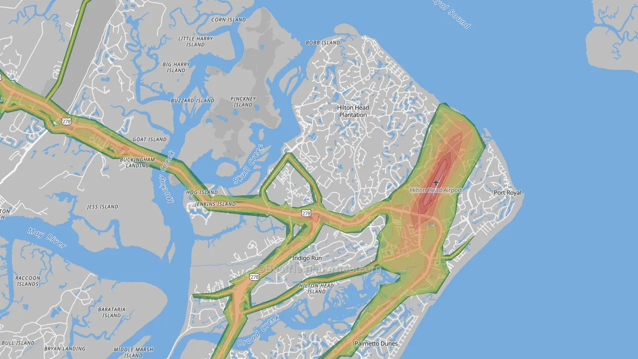 29926, SC Map of Noise Levels in 29926