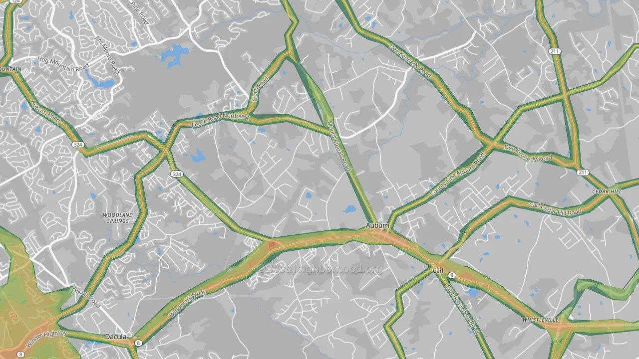 30011, GA Map of Noise Levels in 30011