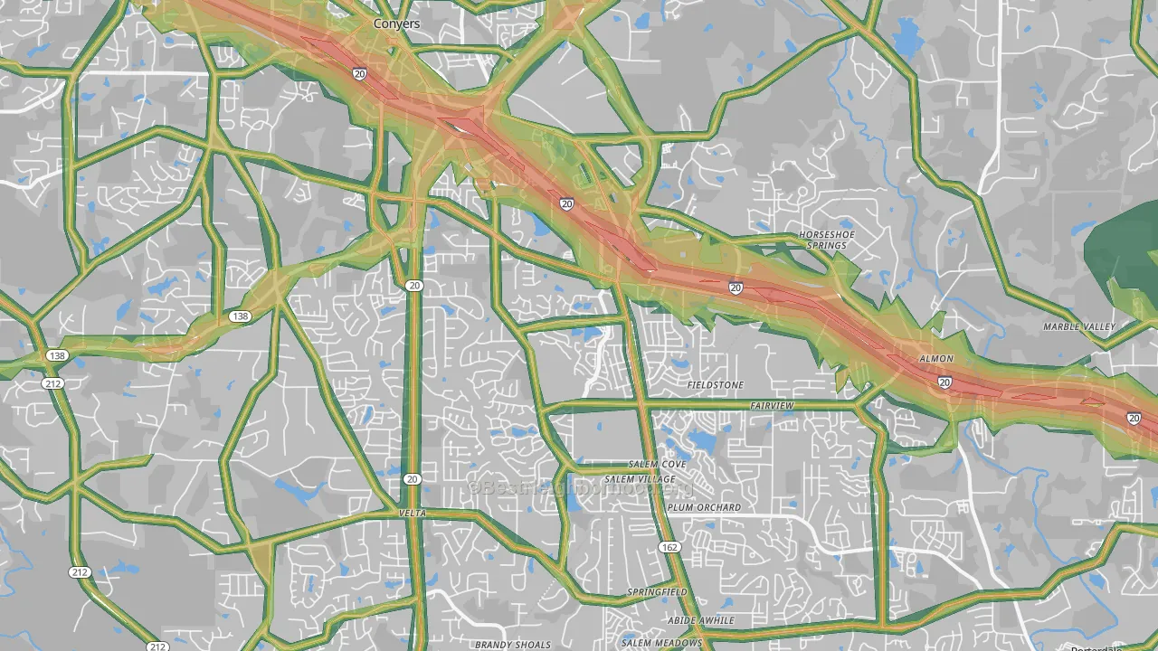 30013, GA Map of Noise Levels in 30013