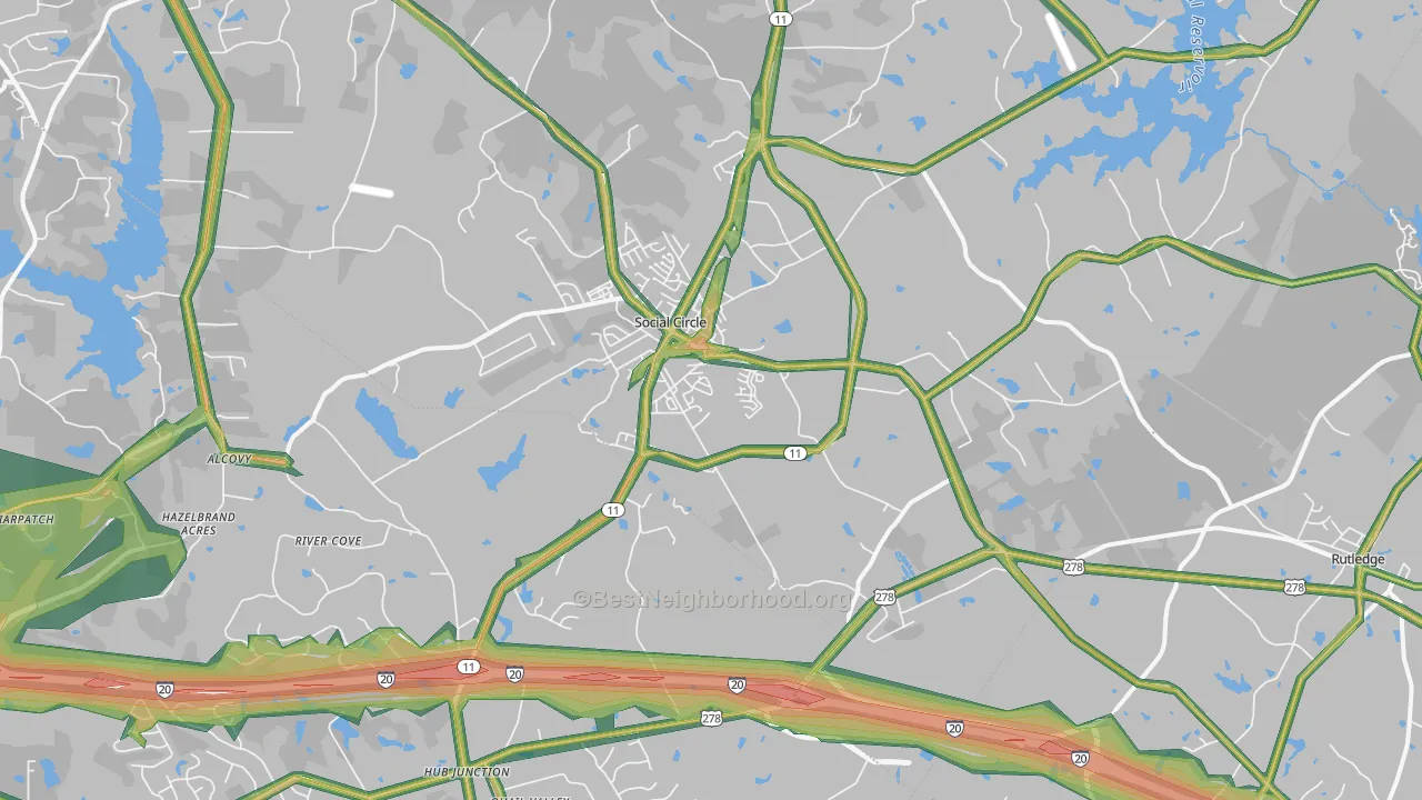 30025, GA Map of Noise Levels in 30025