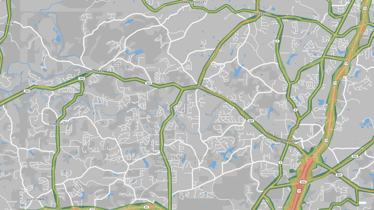 30028, GA Map of Noise Levels in 30028