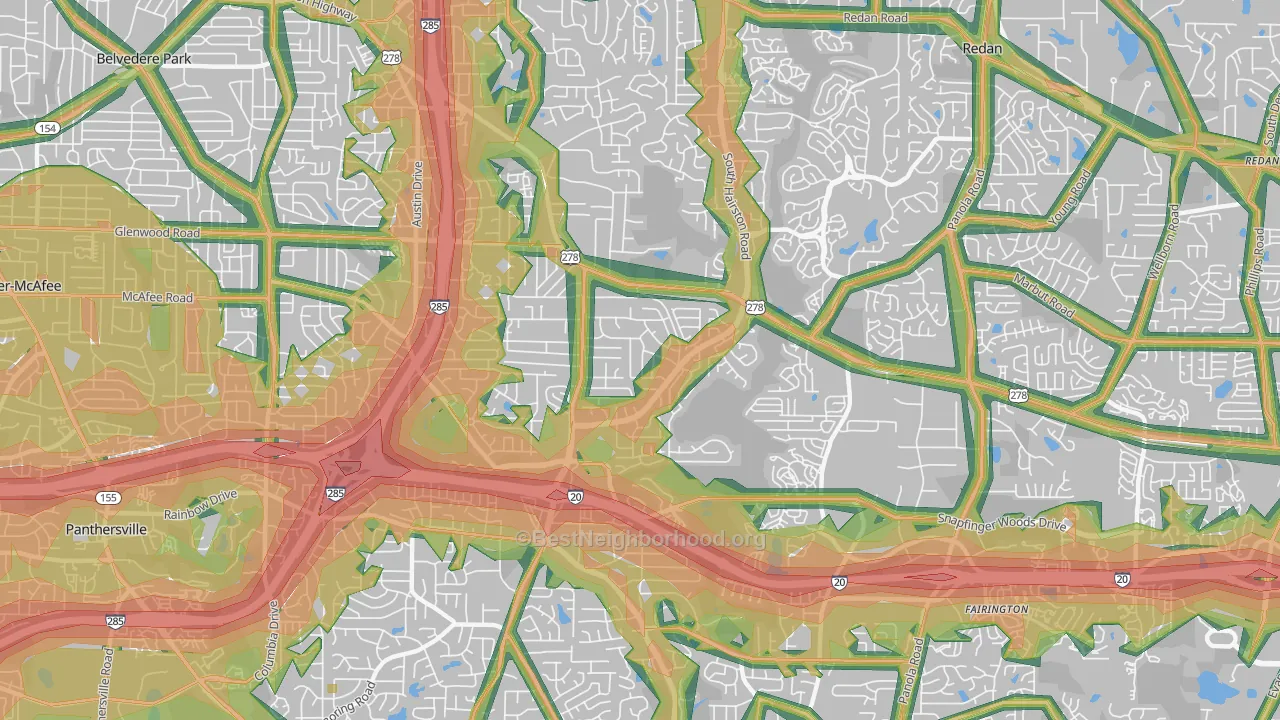 30035, GA Map of Noise Levels in 30035