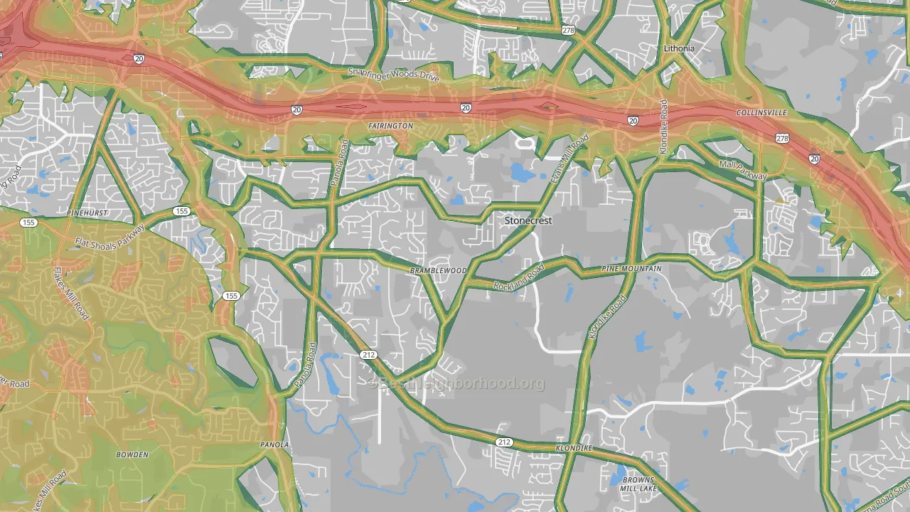 30038, GA Map of Noise Levels in 30038