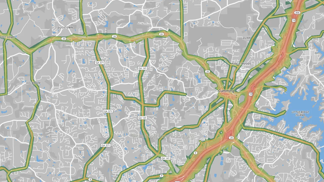 30040, GA Map of Noise Levels in 30040