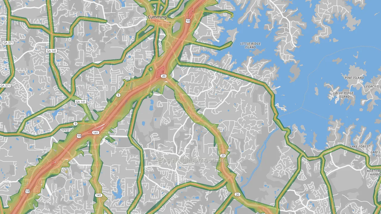 30041, GA Map of Noise Levels in 30041