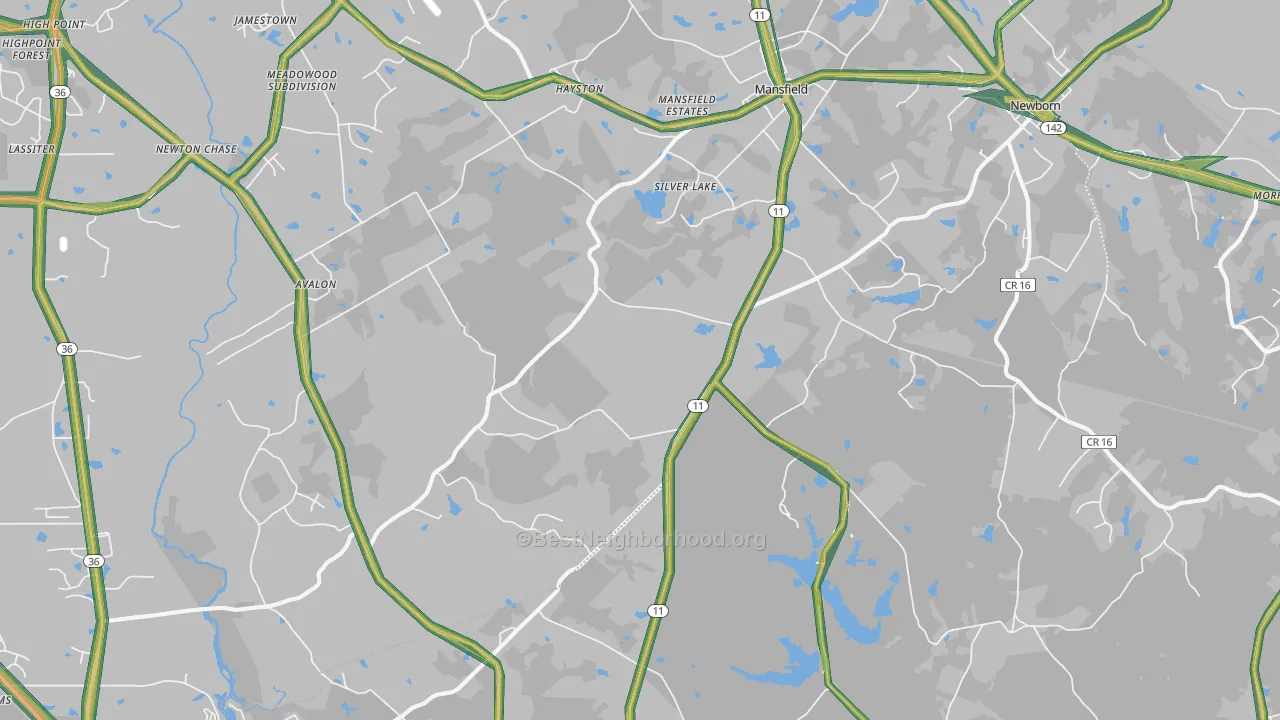 30055, GA Map of Noise Levels in 30055