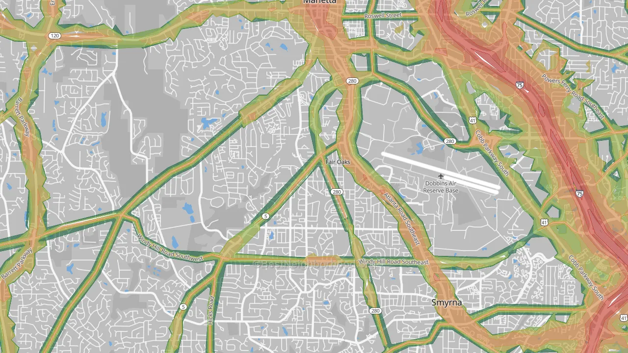 30060, GA Map of Noise Levels in 30060