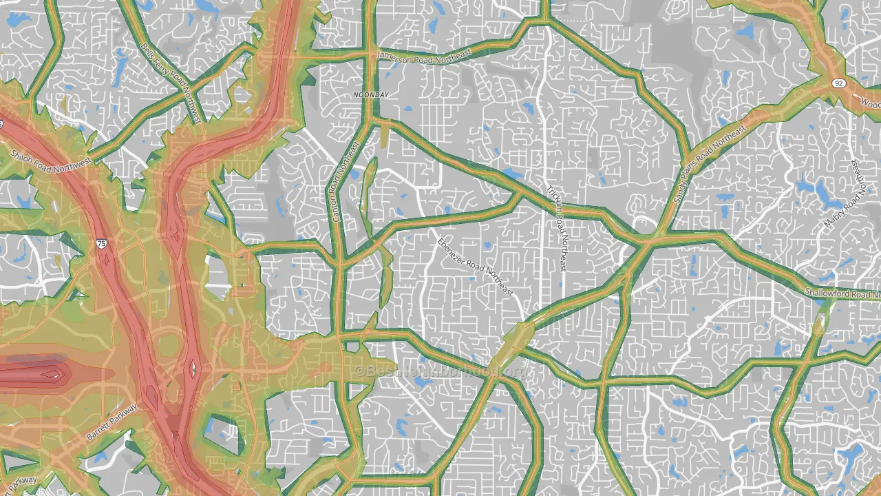 30066, GA Map of Noise Levels in 30066