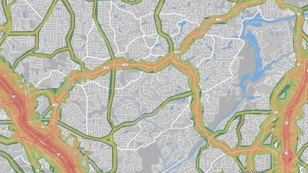 30068, GA Map of Noise Levels in 30068