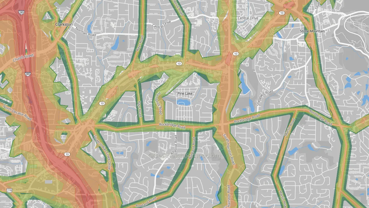 30072, GA Map of Noise Levels in 30072