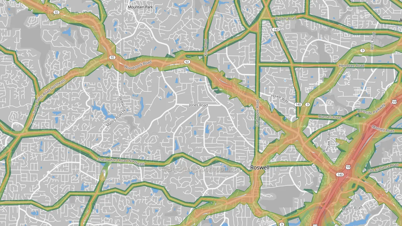 30075, GA Map of Noise Levels in 30075