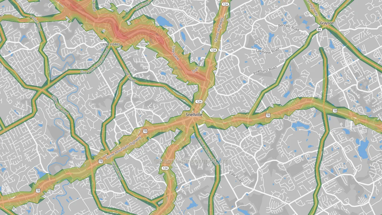 30078, GA Map of Noise Levels in 30078